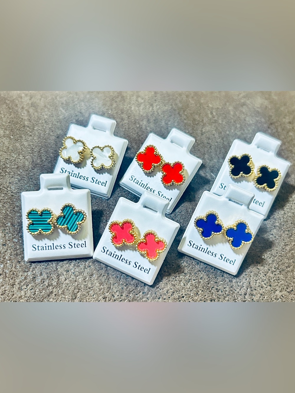 Stainless Steel Clover Earrings